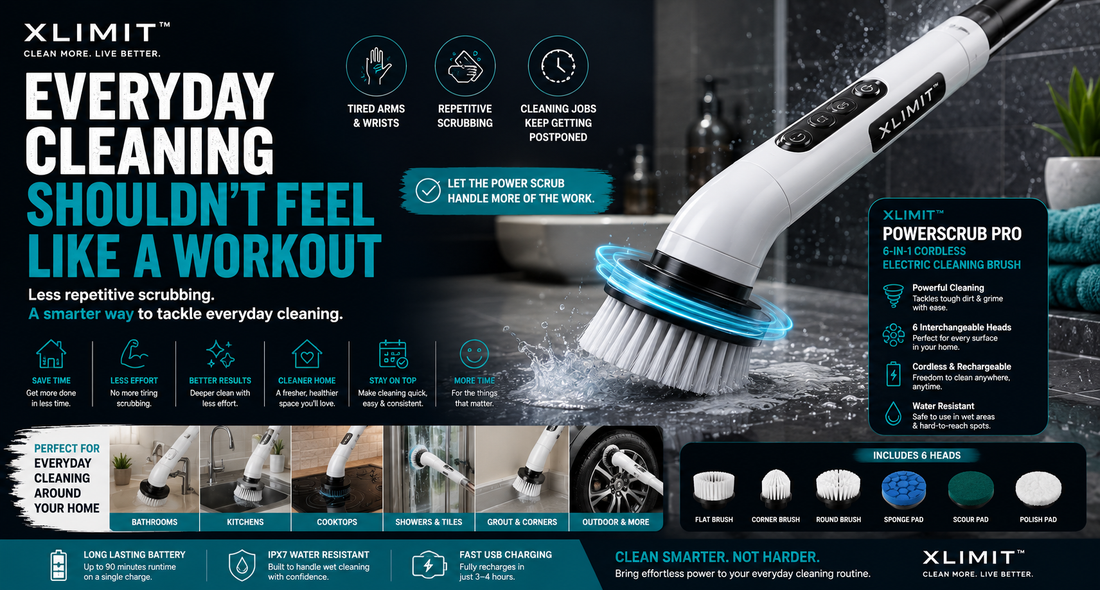 XLIMIT Everyday Cleaning Shouldn't Feel Like a Workout article hero featuring PowerScrub Pro