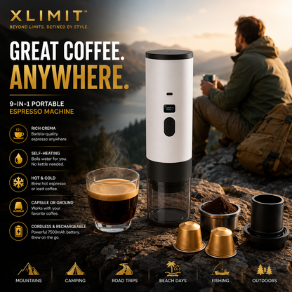 XLIMIT portable 20 Bar espresso coffee machine for hot and iced coffee