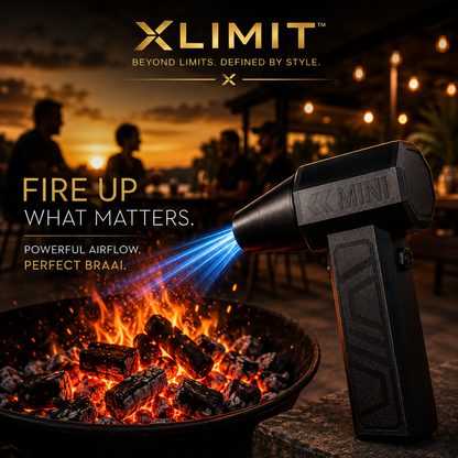 Portable cordless fire blower for braai and outdoor cooking preparation
