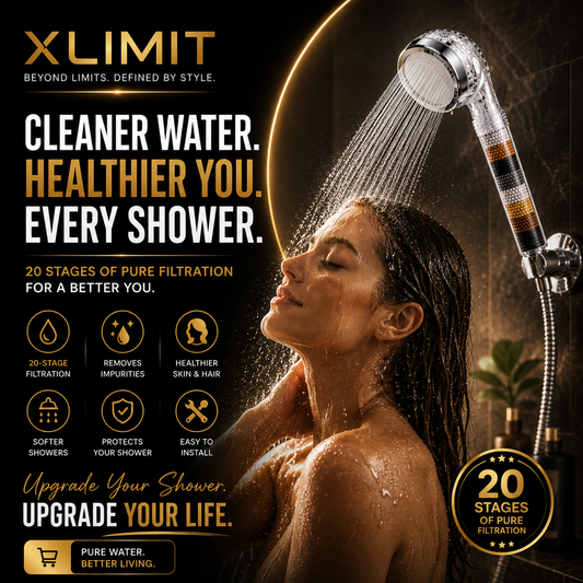 XLIMIT 20-stage luxury shower filter designed to help filter impurities for a more comfortable shower experience