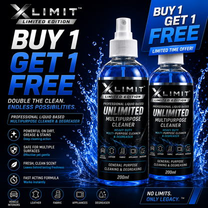 XLIMIT Buy 1 Get 1 Free multipurpose cleaner offer with two 200 ml cleaning bottles