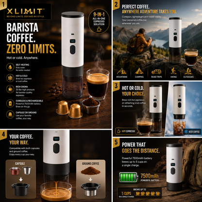 XLIMIT 20 Bar portable espresso machine product detail