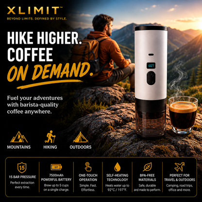 XLIMIT self-heating 20 Bar portable espresso machine