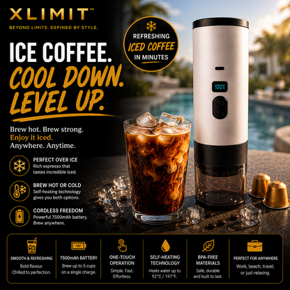 XLIMIT portable espresso coffee maker for travel and outdoor use