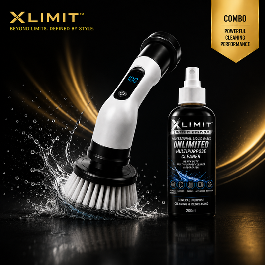XLIMIT Ultimate Scrubber Cleaning Combo with cordless electric scrubber and 200 ml Unlimited multipurpose cleaner