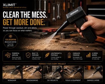 XLIMIT cordless jet blower for car home and workshop cleaning